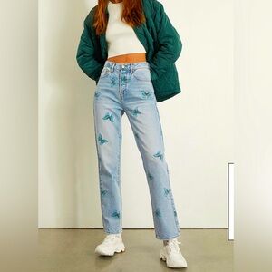 PacSun Eco Butterfly Print Dad Jeans